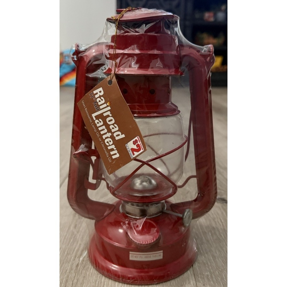 American Camper Oil Lantern, 12 inches, Metal/Glass for Camping NEW IN PLASTIC